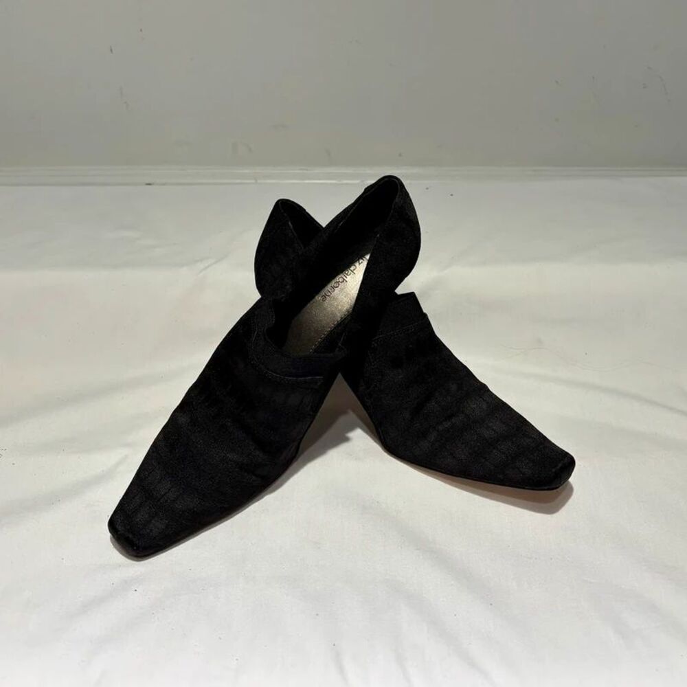 Like NEW Liz Claiborne black textured pointed-toe heels Size 9